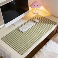Olive Green Check Design Mouse Pad for Office Gaming Keyboard Pad Non-Slip Simple Style Desk Mat Desk Accessory for Home Work