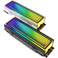 M.2 2280 ARGB Hard Drive Heatsink Cooling M2.2280 SSD Cooler 5V 3Pin Addressable RGB Sync Multi Mainboard Efficient Heat Dissipa