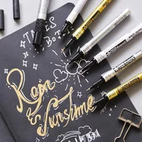 SAKURA Pen-Touch Paint Pen Touch-up Pen 0.7mm 1.0mm 2.0mm Gold Silver White Copper Waterproof Marker Pen Metal Oily Pen Wax