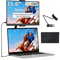 Przenośny monitor Amoudo 15,6 cala 1920x1080P 60Hz z podstawką, USB Type-C i Mini HDMI, dodatkowy ekran do PS4, Xbox, Switch, PC, Mac