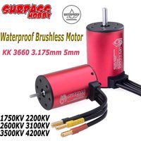 SURPASS HOBBY KK 3660 3.175mm 5mm 1750KV 2200KV 2600KV 3100KV 3500KV 4200KV Waterproof Brushless Motor for 1:10 RC Car DIY Parts
