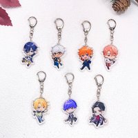 1/7Pcs Anime Figures Obey Me! Car Keychain Accessories Acrylic Cute Charms Pendant For Bag Funny Key Holder Backpack Decoration