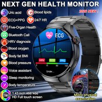2026 New ECG+PPG Health Traker Smart Watch Blood Lipids Uric Acid Clock Blood pressure Bluetooth Call Body Monitoring smartwatch