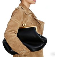 women kisslock frame bag Oversized design under-the-arm pouch clutch purse evening dinner party bag 2026 new shoulder bag