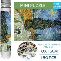 150pcs Mini Test Tube Puzzle Road with Cypress and Star Van Gogh Famous Painting Educational Game Home Decor Festival Gift