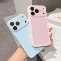 Fashion Candy Solid Color Skin Feel Hard Case For iPhone 17 16 15 14 Pro Max 17Pro Acrylic Lens Protector Shockproof Back Cover