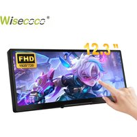 Wisecoco 12.3'' Touch Monitor Display IPS 1920x720 Portable Gaming Monitor for Raspberry Pi 5 4 3 Laptop PC GPU CPU Monitoring