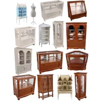Doll House 1:12 Miniature Dollhouse Furniture Model Mini Cake Display Cabinet Group Mini Sofa Mini Chair Doll House Decoration