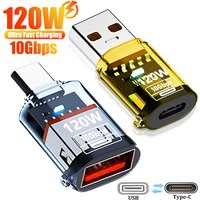 120W USB C OTG Adapter USB To Type C Data Transfer Charging Adapter 10Gbps USB Female To Type C Male Connector for IPhone 16 15