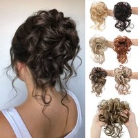 Women Fluffy Synthetic Hair Bun Wig Ring Lazy Ball Hair Scrunchie Fashion Festival Hair Headdress