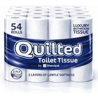 54 Rolls of 2-Ply Premium Quilted Toilet Paper | Generous Length per Roll | Luxuriously Soft, Strong & Highly Absorbent Toilet Tissue