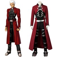 IN STOCK Fate EMIYA Archer Cosplay Costume Red Plain Mystic Code Uniform Outfit