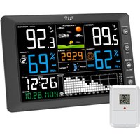 8.3" Large Screen Professional Weather Station with Temp/Humidity/Barometer/Moon Phase/Forecast Supports 8 Wireless Sensors