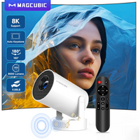 Projecteur Magcubic à commande vocale HY300 Pro+ 8K Android 14, faisceau 8000 lumens, Wifi6, BT5.4, cinéma, extérieur, portable, avec Airmouse