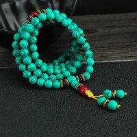 Turquoise 8mm 108 Prayer Beads Bracelets Buddhist Bead Necklaces Bohemian Style Men Women Personalized Fashion Necklace Jewelry