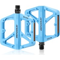 AliExpress NONE Double DU Bearing Mountain Road Bike Flat Pedals with Reflector Bicycle Platform Pedals Cycling Safety Pedals for Night Riding