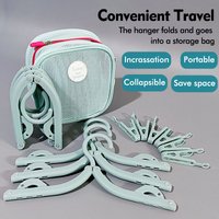 17 Pcs Portable Hanger Set, Foldable Clothes Hangers, Travel Drying Rack, Ideal for Business Trips, Outdoor Travel and Home Use