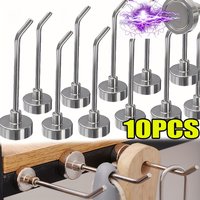 10Pcs Strong Magnetic Hook Heavy Duty Magnet Hook No Trace Kitchen Refrigerator Hooks 45 ° Multi Purpose Household Storage Hooks
