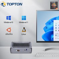 Topton FU02 Fanless AMD Mini PC Ryzen 7 7730U 5825U R5 5600U 4500U Gaming Computer Dual LAN Firewall 2.0 NVMe DDR4 2*HDMI WiFi