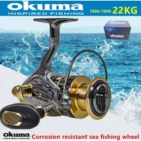 OKUMA All Metal Fishing Reel 22KG13+1 High-speed Fishing Line Wheel Suitable for All Water Bodies 1000-7000