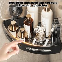 Corner Shower Shelf No-Drilling Suction Cup Storage Rack Triangle Shower Wall Hoder for Bathroom Kitchen Toilet Laundry Room