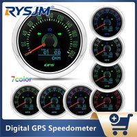 Compteur de vitesse numérique GPS 85MM, jauge de vitesse à rétroéclairage 7 couleurs avec antenne GPS pour moto, bateau, voiture, camion, étanche
