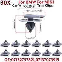30Pcs Wheel Arch Trim Molding Clips For BMW For Mini For Cooper R50 R52 R55 R56 07132757821 07137073915 Replacement Car Part