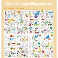 Animal Canvas Children's Drawing Roll DIY Coloring Paper Roll Color Filling Graffiti Paper-cut Painting Educational School
