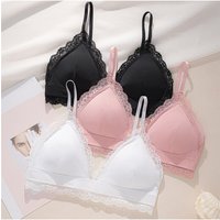 MOYISU FR Girls American Sexy No Underwire Triangle Cup Underwear Female Small Chest Gathered Up Bra Cover Bra Thin Pure Wind