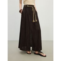 FSLE Vacation Style 2025 Summer Women Lounge Lyocell Skirt Oversized Silhouette Resort Ready Fluid Drape Skirt No Belt 25FS12476