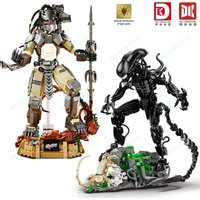 Space Warriors Alien Monster with Lighting Building Blocks Mecha Style Classics Movie Model Assembly Brick Toy For Kids Adults
