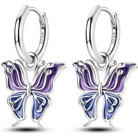 925 Sterling Silver Earrings Women Sparkling Liquid Butterfly Drop Earring For Anniversary Wedding Jewelry Gifts