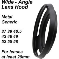 Generic Metal Wide Angel Lens Hood Screw-in 37 39 40.5 43 46 49 52 55 58 mm Universal Black lens focal distance at least 20mm
