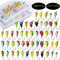 Goture Ice Jigging Lures Set Luminous Ice Fishing Gear Bass Crappie Jigs lures Various Styles of Winter Lures Quality Jig for Ic