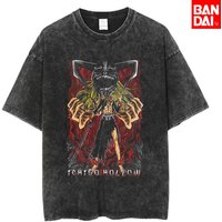 Bleach Yamamoto Genryuusai T Shirt Men 2026 Summer Vintage Acid Wash Oversized Tee Anime Streetwear Harajuku Loose Cotton