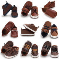 Spring and Autumn Baby Brown Sports Shoes 0-12 Months Baby Crawling and Walking Shoes