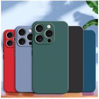 Original Square Liquid Silicone Phone Case for iPhone 16 16e 15 14 Plus X XR XS 11 12 13 Pro Max Luxury Lens Protective Cover