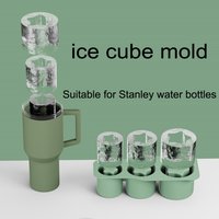 Silicone Ice Tray 3040oz Ice Cup Easy to Release Three-compartment Ice Tray Mold cup ice mold Reusable ice cubes