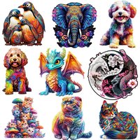 Challenging Wooden Adult Puzzle - Animal Cat Dog Design, Irregular Shape, Perfect Birthday Gift, Suitable for Puzzle Enthusiasts