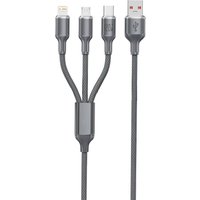 3In1 Fast Charging Cable Cord For iPhone Xiaomi Micro USB Type C Charger Cable Multi Port Multiple Usb Charging Wire Line
