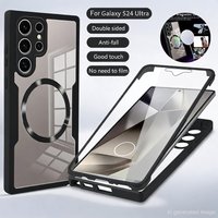 360 ° Vollständig stoßfeste transparente Handyhülle für Samsung Galaxy S25 S24 S23 S22 S21 Ultra Plus FE unterstützt kabelloses Laden Schutzhülle 2028
