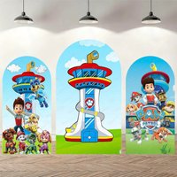 Cartoon PAW Patrol Kids Birthday Party Arch Decoration Background Cute Dog Arch Cover Backdrop Children Boy Photography Supplies