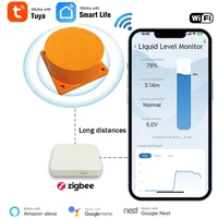 Tuya Smart Zigbee Ultrasonic Liquid Level Sensor - Real-time Water Tank Monitor with APP Alerts for iOS/Android,
