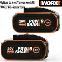 Drill, Saw, Trimmer, Blower - All Day Power with Original WORX 20V 8.Ah 8000mAhBattery for WA3553 WA3551 WA3553.1 WA3570