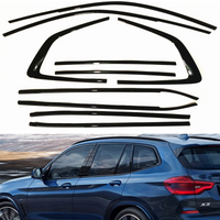Exterior Window Strip Cover Trim For BMW G01 X3 F97 X3M SUV 2018-2024 Gloss Black Door Weatherstrip Stainless Steel Seal Styling