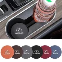 2Pcs Car Logo Coasters Leather Water Cup Non-Slip Mats For Lexus ES300 RX330 RX300 GS300 IS250 IS200 CT200h IS300 NX RX LX GX GS