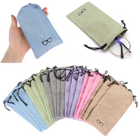 1/5/10/20Pcs Portable Linen Fabric Pouch For Sunglasses Bag Multi-Functional Eyeglasses Case Optical Glasses Lanyard Cloth Bags