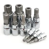 XZN-12 Point Triple Square Spline Bit-Steckschlüsselsatz mit Koffer, Kfz-Werkzeugsatz, manipulationssicher, hohe Qualität, professionell, 10-teilig