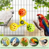 Parrot Toys Interactive Rotating Windmill Toy Bird Cage Reduce Boredom Durable Parrots Rotating For Entertainment Chewing Toy
