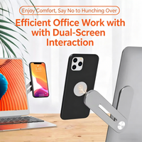 Laptop Extension Phone Stand, Aluminum Alloy Dual-Screen Magnetic Mount, Portable Side-Screen Computer and Phone Folding Stand, Portable Side-Screen Computer and Phone Folding Stand